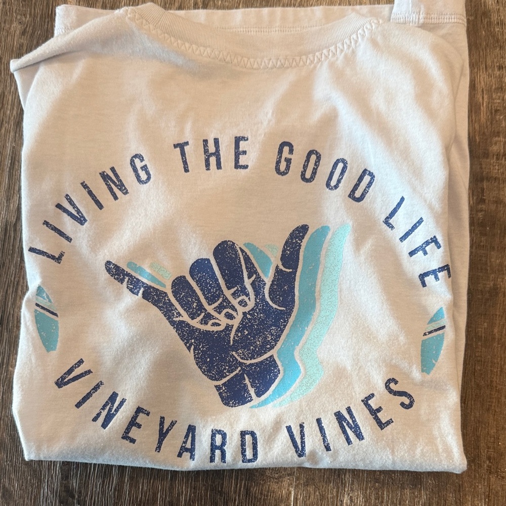 Vineyard Vines Gray and Blue Short Sleeve Tee